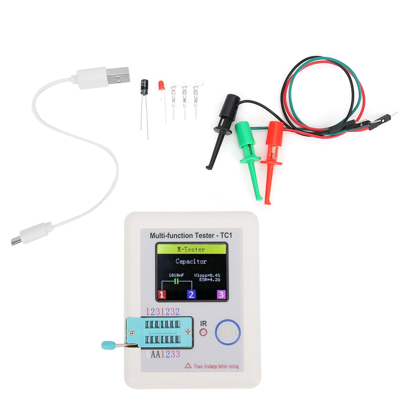 [Australia - AusPower] - Multifunction Transistor Tester 3.5 Inch TFT Screen TC1 for Capacitor Diodes, Check Electronic Components, Default 