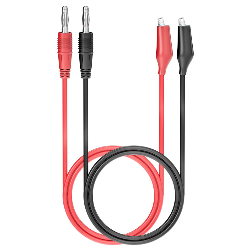 [Australia - AusPower] - Cleqee 4 mm Banana Plug to Crocodile Clip Test Leads Crocodile Clips Copper Soft Flexible Cable Wire Set of 2 Red Black P1038 