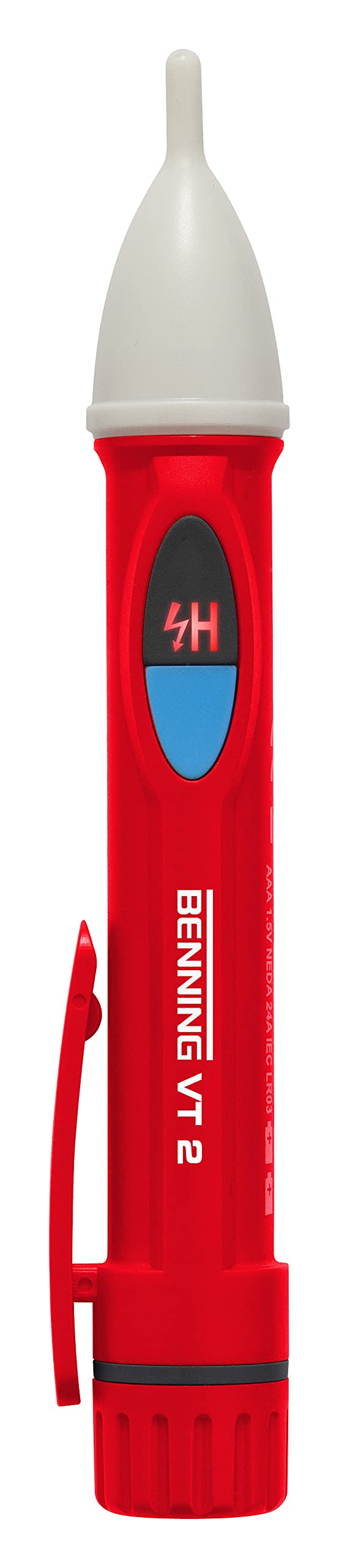 [Australia - AusPower] - BENNING VT 2 Non-Contact Phase and Magnetic Field Tester (Voltage Measurement Range 12 V / 200 V - 1000 V AC, Phase Tester for Sockets / Cable Reel etc.) 44055 