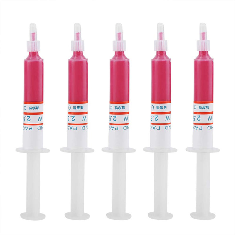 [Australia - AusPower] - Diamond Grinding Paste, Akozon 5 Pieces/Set Diamond Lapping Paste Polishing Paste Diamond Grinding Lapping Compound Compound Syringes (W2.5#4000) 