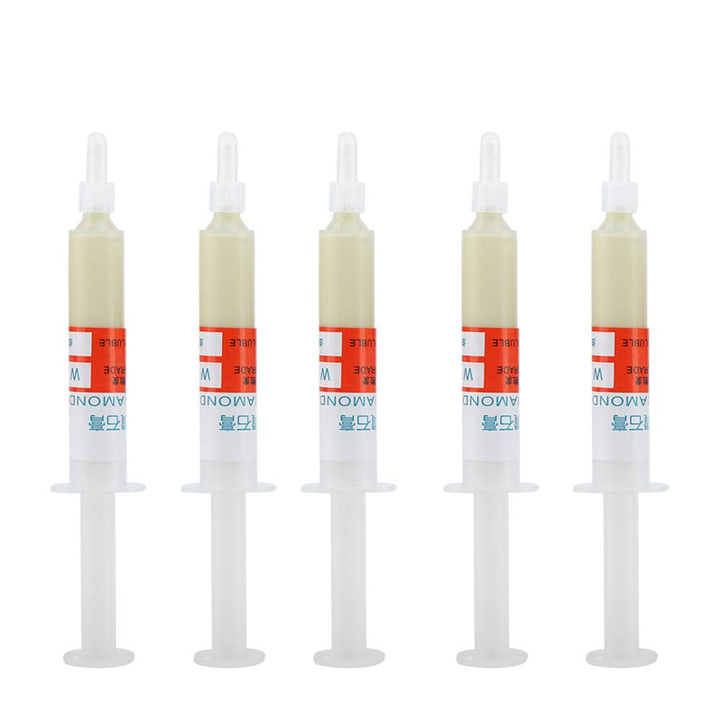 [Australia - AusPower] - Akozon Diamond Grinding Paste 5 Pieces/Set Diamond Lapping Paste Polishing Paste Diamond Grinding Lapping Compound Compound Syringes (W0.5#10000) 