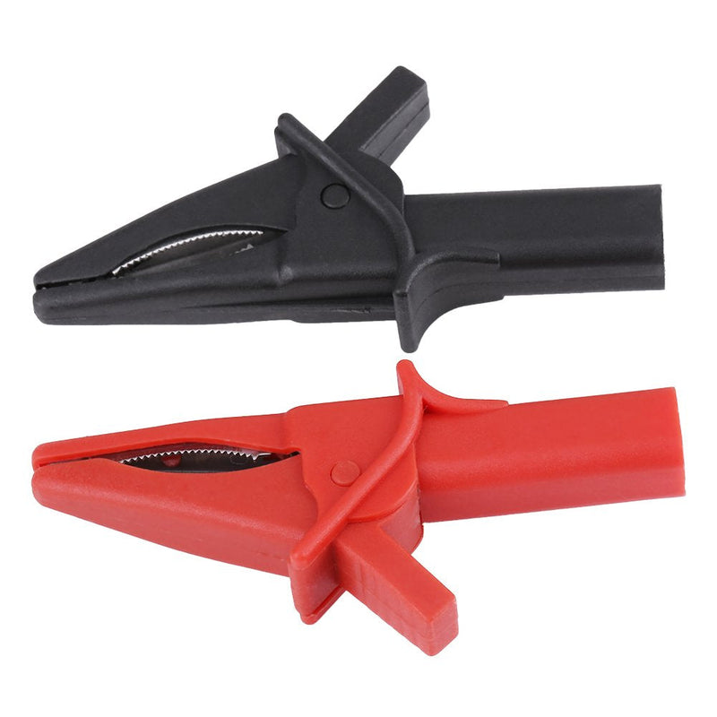[Australia - AusPower] - 2pcs Fully Insulated Alligator Alligator Clip Large Dolphin Gator Clips with 4mm Female for Oscilloscope Test Leads 