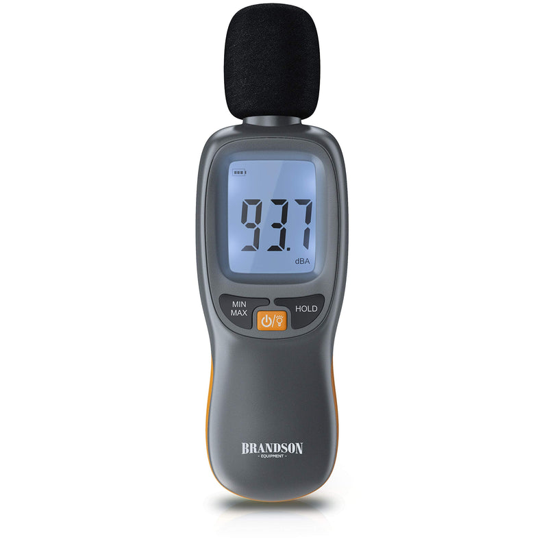 Brandson - Digital Sound Level Meter - Volume Meter - Sound Level Meter - Digital Sound Meter - Pre-Calibrated - 35 dB(A) to 130 dB(A) - Wind Protection - LCD Display