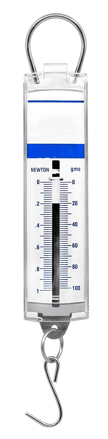 [Australia - AusPower] - Utoolmart Stainless Steel Panel Spring Scales Scales 1N Acrylic Body S-shaped Hook Mechanical Experiment Instrument for Laboratories Teaching Activities Pack of 1 