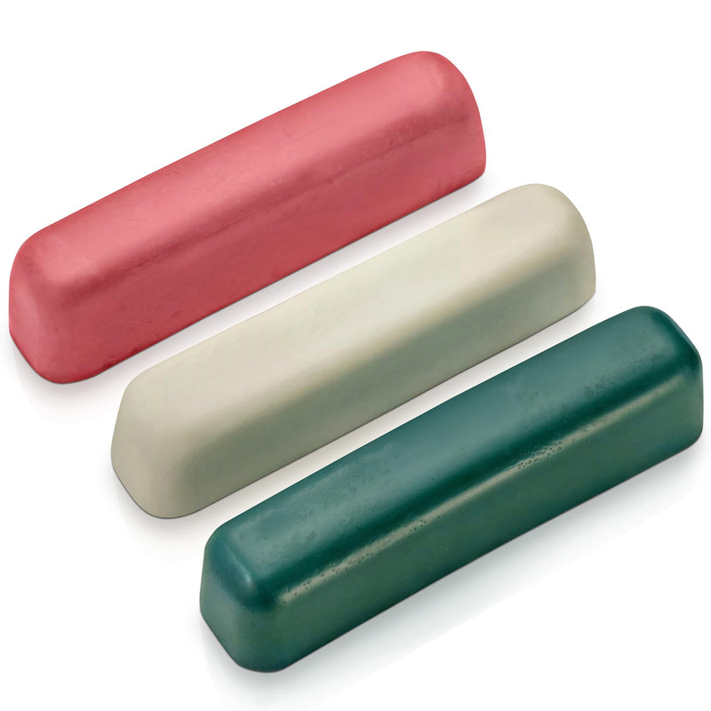 BeaverCraft Leather Stropping Paste Kit - Polishing Compound for Polishing Knives - Red White Green Polishing P03