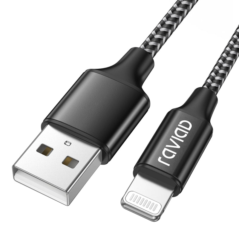 [Australia - AusPower] - RAVIAD iPhone Charging Cable iPhone Cable 1M [MFi Certified] Lightning Cable iPhone Nylon iPhone Fast Charging Cable for iPhone 14 13 12 11 Pro Max Mini XR XS X 8 8 Plus 7 7 Plus 6s 6 6 Plus 5S 5 SE black 