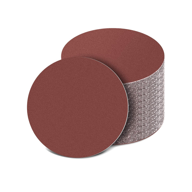 150 mm Eccentric Sandpaper 60/100/150/320/600 Grit, 150 mm Sanding Discs 6 Inch Sanding Sheets for Wood Materials, Chipboard, Metal, Wood (Pack of 50) Ø 150mm