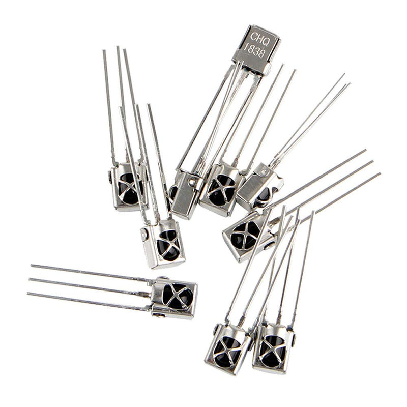 SUCHUANGUANG 10-Piece TL1838 VS1838B 1838 38 kHz IR Infrared Receiver with Metal Housing Receiver Head