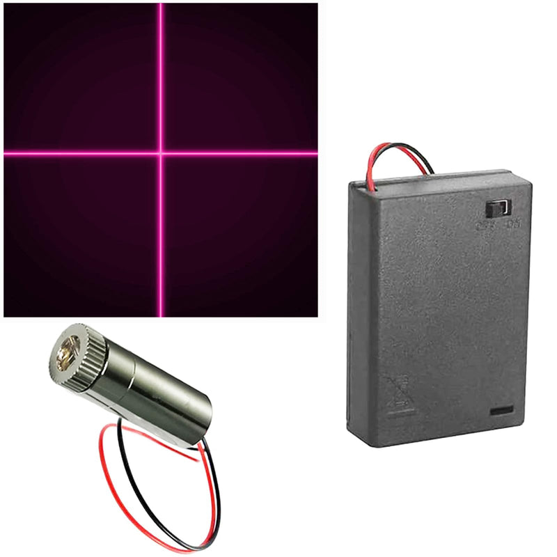 CTRICALVER 1 x 405nm 3-5V Purple Laser Cross Module Diode w/Driver Plastic Lens + 1 x AA Battery Holder