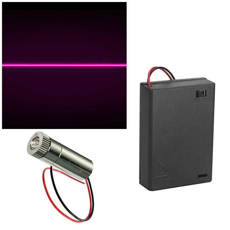 CTRICALVER 1 x 405nm 3-5V Purple Laser Line Module Diode w/Driver Plastic Lens + 1 x AA Battery Holder