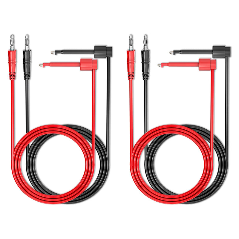 [Australia - AusPower] - Cleqee 4 x 4 mm Banana Plug to Test Hook Clips Test Leads Copper Soft Cable Wires for Multimeter Electrical Testing 500V 5A 2 Satz 