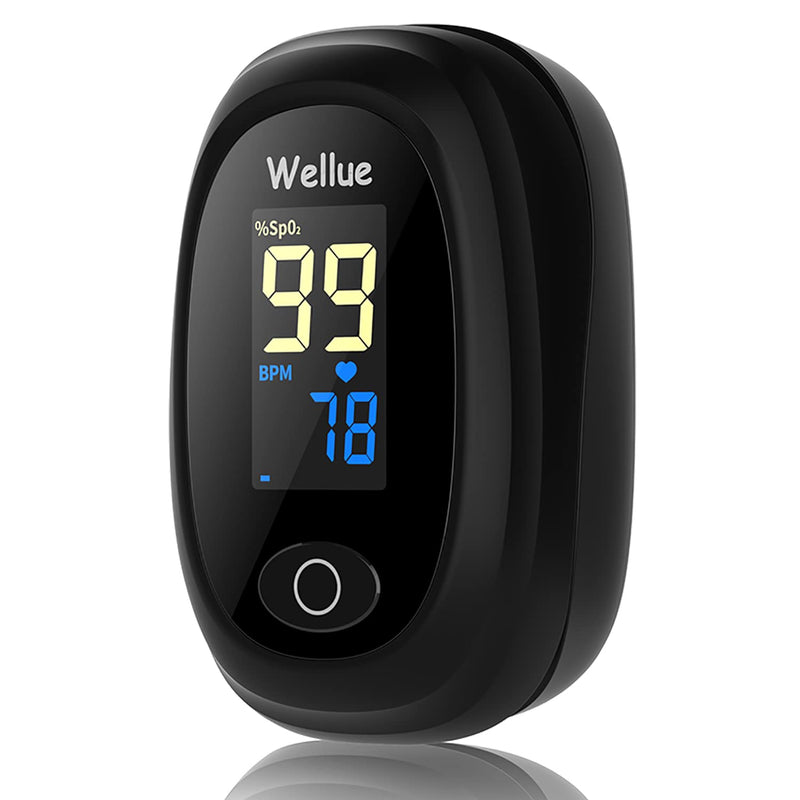 [Australia - AusPower] - Pulse Oximeter Finger Oximeter for Adults Children, Oxygen Saturation Meter Finger, Oximeter Finger, Sp-O2 Value and Heart Rate Monitor, Black 