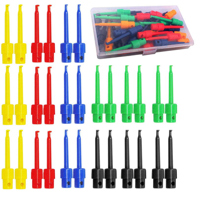 [Australia - AusPower] - RUNCCI-YUN 30 Pieces Measuring Clamps, Measuring Tips, Multimeter Wire Lead Test Clip, Electronic Mini Test Probe Set, for Repair Tool, PCB Tester, Grabber, Multimeter Tweezers Clip, IC Hook Test Clip 