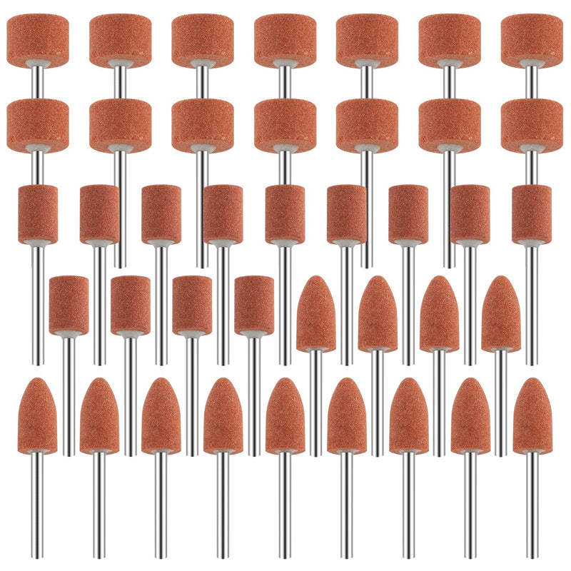 42 pieces corundum grinding tip set, stone grinding polishing head, grinding attachments for Dremel rotary tool, rotary tool accessories, 1/8 inch shaft for grinding, polishing, deburring