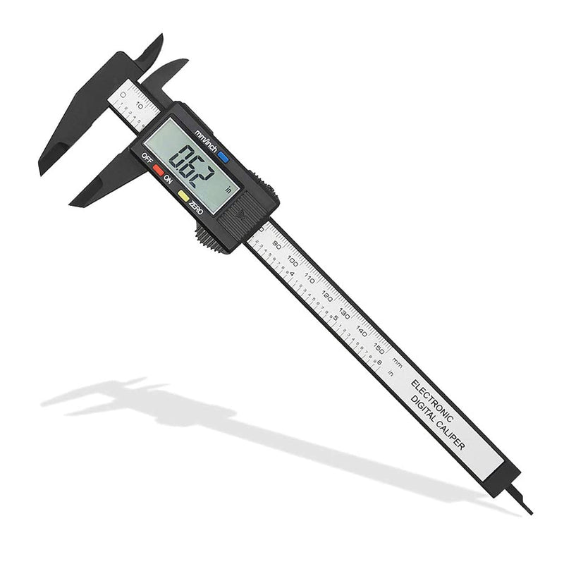 [Australia - AusPower] - Mesee Digital Caliper, 150mm Accuracy LCD Digital Caliper Gauge Carbon Fiber Electronic Micrometer Ruler Measuring Tool for Length Width Depth Inner Diameter and Outer Diameter 
