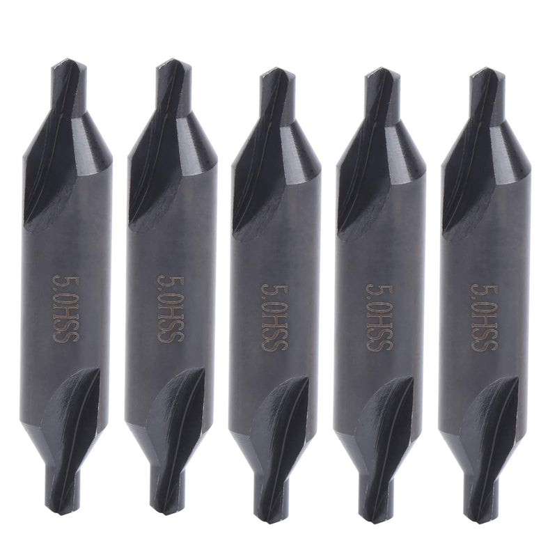 [Australia - AusPower] - 5 x 5 mm High-Speed Steel Centre Drill, Drilling Tool, Centring Drill, Special Machining Centre, All-Ground Spiral Positioning Centre Drill, Centre Drill 