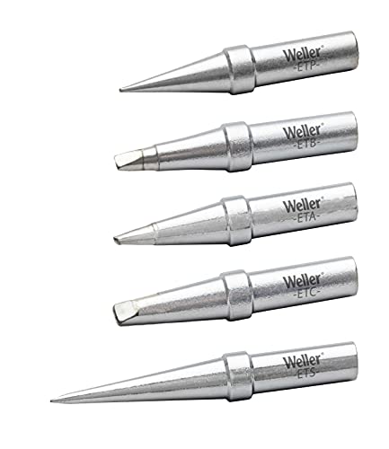 Weller WE1010 Soldering Tips Set - ETA, ETB, ETC, ETP, TETS, 5 Pieces Various Screwdriver and conical