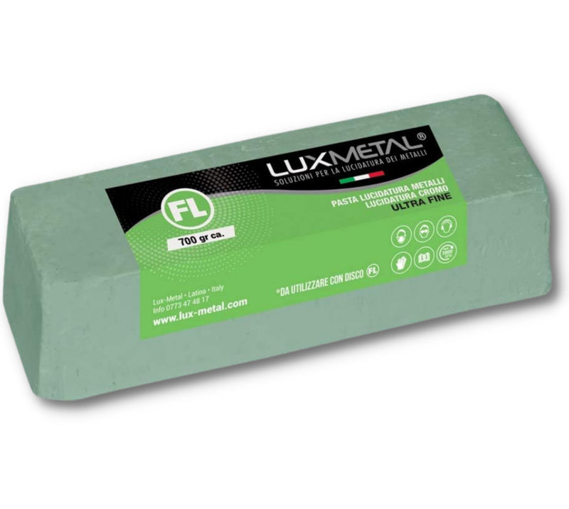 [Australia - AusPower] - Lux Metal Polishing Paste Knives Green 700 g Ultra Fine Abrasive Paste for Mirror Shine on Aluminium Iron Brass Chrome Plastic Wood Marble and Other Metal - Perfect for Polishing Stainless Steel 