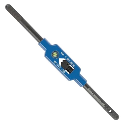 GSR Steel Tap Wrench with Centering Eye, Silver (Size 1 | M1 - M10), Holder for Taps, Square Socket, Made of High-Quality Stainless Steel, Adjustable Steel Tap Wrench Size 1 (M1-M10)
