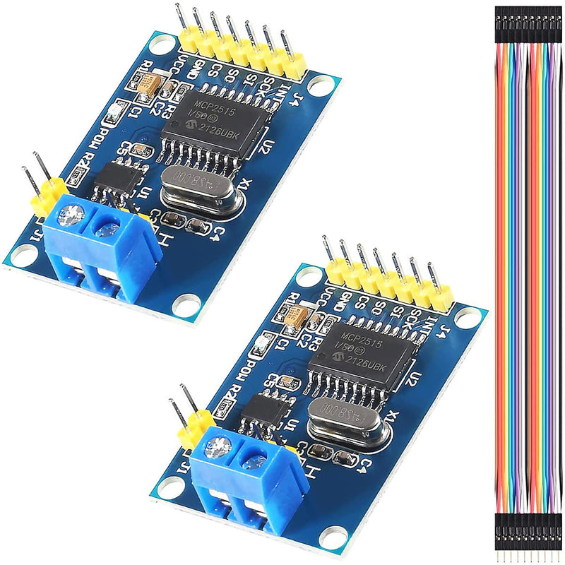 [Australia - AusPower] - Youmile 2pcs MCP2515 CAN Bus Module DC 5V TJA1050 Behavior Module SPI Controller Interface Card with Personal and Personal Lines 51 MCU ARM Controller Development Card 