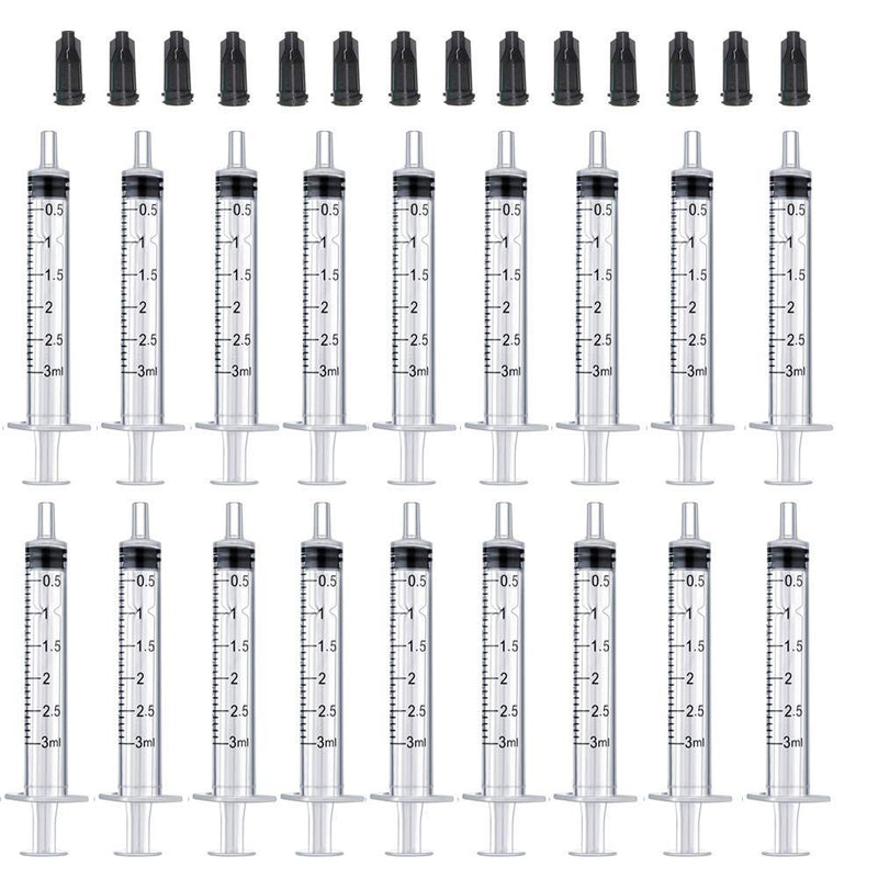 Pack of 40 3 ml Syringes, Oil Dosing Syringe (without Needles) with Caps, for Small Pet Feeding, Industrial Precision Application 40 pieces-3ml