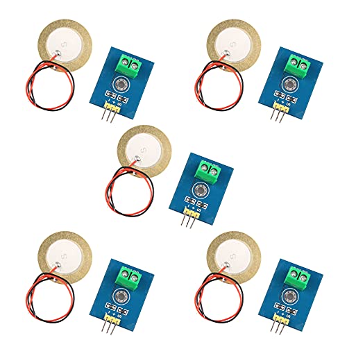 Analogue Ceramic Piezo Vibration Sensor Module 3.3 V 5 V Compatible with Arduino DIY Kit, Pack of 5