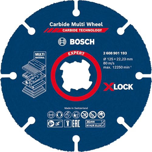 Bosch Professional Expert Carbide Multi Wheel X-Lock Cutting Discs (for Hardwood, Diameter 125 mm, Accessories Small Angle Grinder) 1 pcs