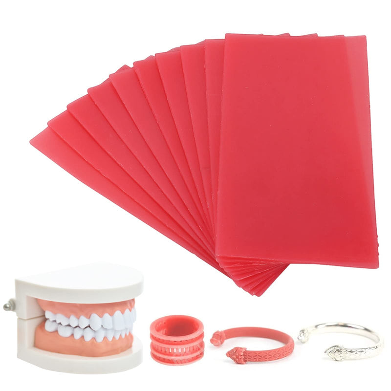 [Australia - AusPower] - Base Plate Wax, Pack of 10, Red Use Bite Wax, Denture Casting Wax Sheet for Modelling Jewellery Carvings, Laboratory Equipment (1.3 mm (10 mm) 1.3mm(10块装） 