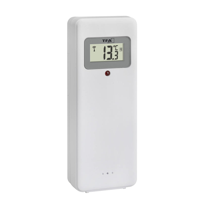 [Australia - AusPower] - TFA Dostmann 30.3248.02 Replacement Transmitter for 60.4521.01| 35.1163.01 with Display Wireless Temperature Transmission White 