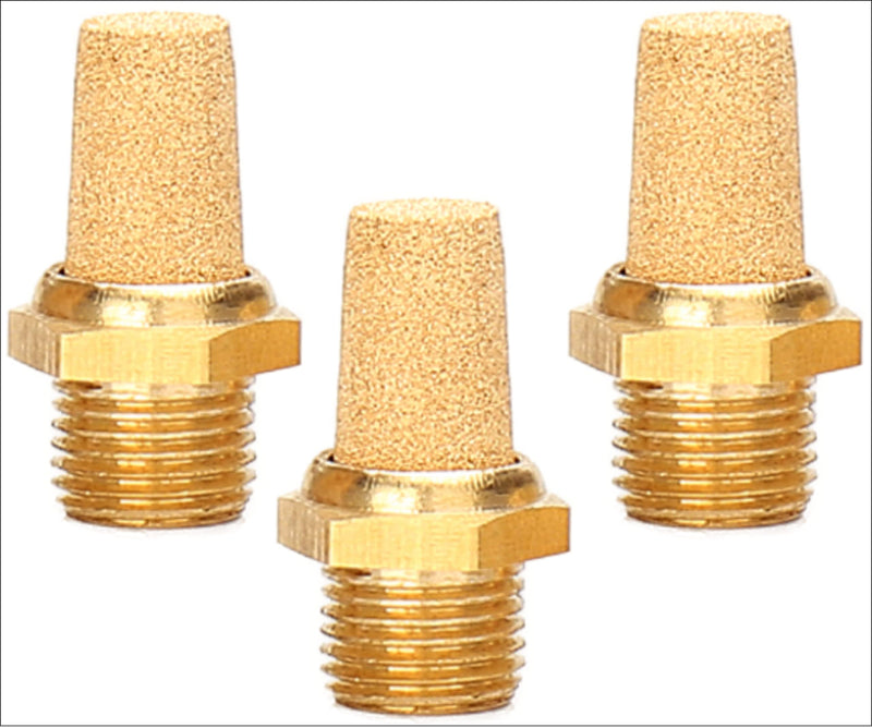 Pneumatic Silencer Made of Sintered Bronze 1/8 Inch Set of 3 Industrial Quality