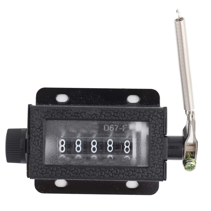 5 Digit Train Counter, D67-F Mechanical Resettable Manual Pull Stroke Tally Counter Accurately (0 to 9999)