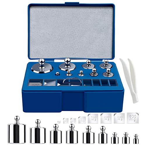 Calibration Weight, 1 g, 2 g, 5 g, 10 g, 20 g, 50 g, 100 g, Stainless Steel Precision Calibration Weight, Calibration Weight Set with Calibration Weight, Tweezers for Digital Scales, Laboratory, Hobby
