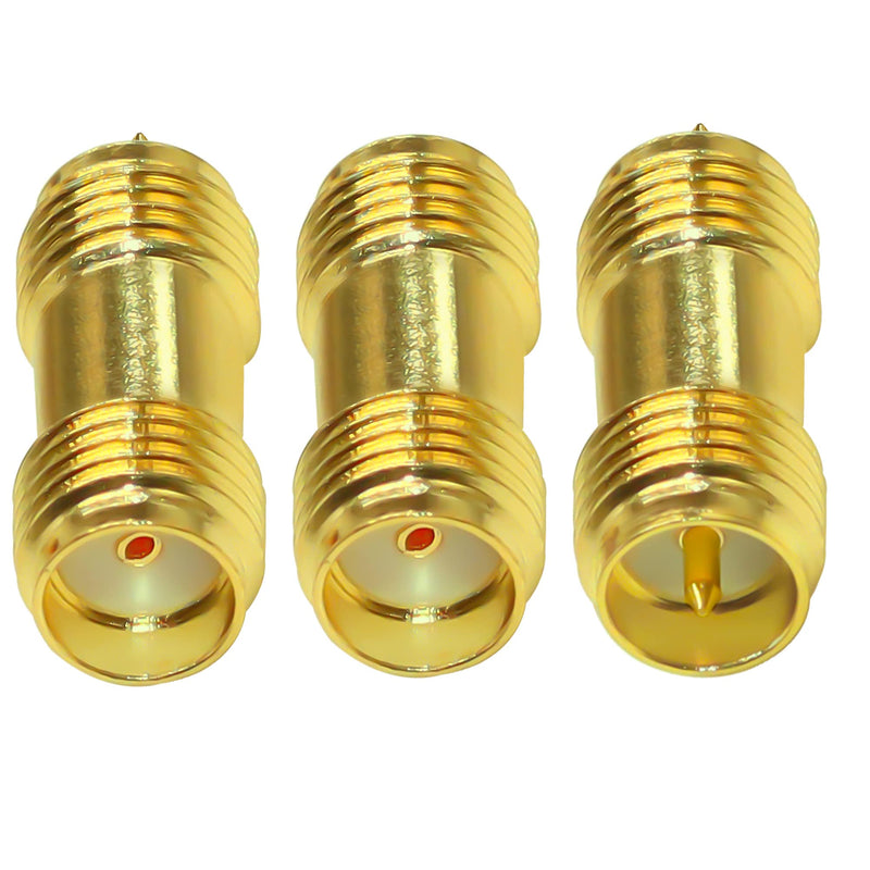 TUOLNK SMA Female to RP SMA Female RF Connector Kit RF Connector Converter for Antenna Radio Pack of 3