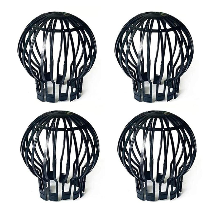 [Australia - AusPower] - Hsthe Sea Set of 4 Black Downpipe Protectors, Gutter Fastening, Plastic Basket, Leaf Gutter Screen, Downpipe Protector, Diameter 4.9 inches, Polypropylene. 