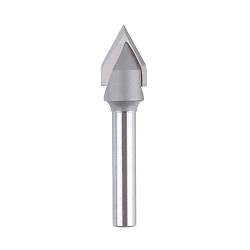 SpeTool Chamfer Cutter 6 mm Shaft Engraving Cutter 60 Degree 2 Flutes Solid Carbide Engraving Cutter V Groove Cutter 12 mm Cutting Diameter CNC Cutter End Mill Wood Cutter for Router for Router for Beveling V-Grooves