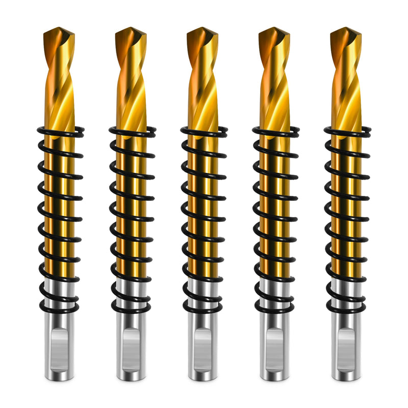 [Australia - AusPower] - ASNOMY 5 Pieces Titanium Coated Pilot Drill Hole Saw Centre Drill Bit for Metal Steel Iron Wood Plastic Pilotbohrer 