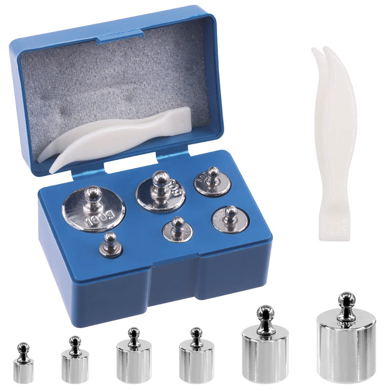 [Australia - AusPower] - Wokape 7 Pieces 5 Sizes 5g 10g 20g 50g 100g Precision Steel Scale Calibration Weight Kit Test Weights Kits with Tweezers for Jewelry Scale and Digital Scale 