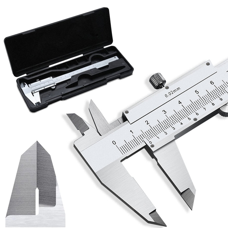 [Australia - AusPower] - Retoo Vernier Caliper Analogue 150 mm Steel with Locking Screw, Splash-proof and Dustproof, Vernier Gauge for Home Use, Precision Gauge Ideal for Home 