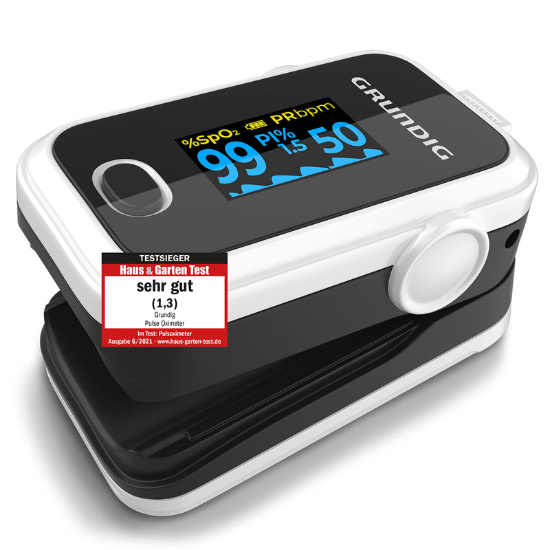 GRUNDIG Pulse Oximeter Oxygen Saturation Oximeter, High Precision Finger Oximeter Meter for Clinically Accurate Determination of Oxygen Saturation in Blood, Finger Measuring Device with Pulse Monitor Test