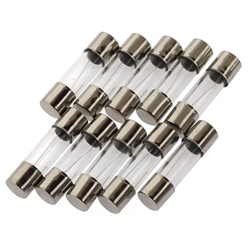 SeKi Micro Fuse 1.0 A, 5 x 20 mm, Slow Blow, Pack of 10 Glass Fuses, 250 V | Type T (slow-blow) glass tube replacement fuse for electronics, household appliances, power supplies, hi-fi & model making Sluggish
