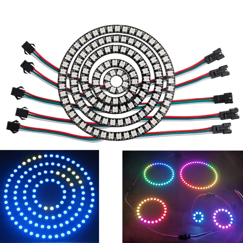 [Australia - AusPower] - Sparkleiot 128 Bit WS2812 RGB LED Ring with 3P Wire, WS2812B 5050 Addressable LED Pixel Full Color with Built-in Drivers DC5V for Arduino Raspberry Pi ESP8266 