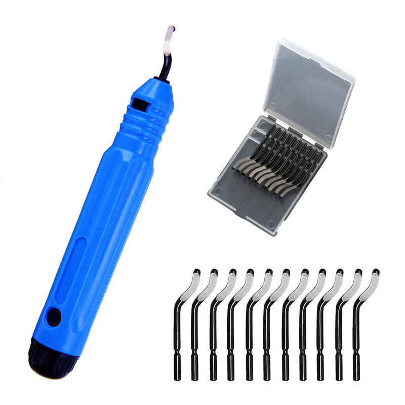 [Australia - AusPower] - Universal Deburring Tool, Metal Handle Hand Deburring with 11 Blades, 360� Rotating Blade Cutting Tool for 3D Printers, Plastic, Aluminium and Stainless Steel 