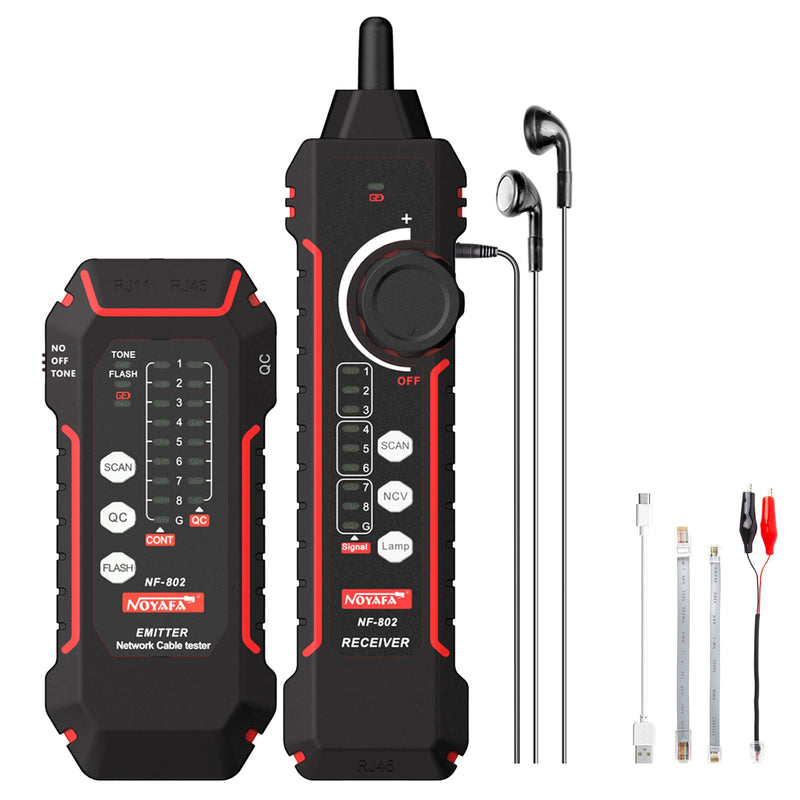 [Australia - AusPower] - NOYAFA NF-802 Extended Cable Tester with PoE Multifunction Wire Tracker Network Cable Tester for LAN CAT5 CAT6 Tracker 
