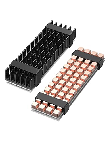 GRAUGEAR M.2 Heatsink [Quiet Passive Cooling] for NVMe M.2 SSD Pack of 2 | 2 x Heatsinks for NVMe M.2 SSDs compatible with PS5 Console & Gaming PC | Cools NVMe SSD M.2 up to 30°C i/L incl. thermal pad