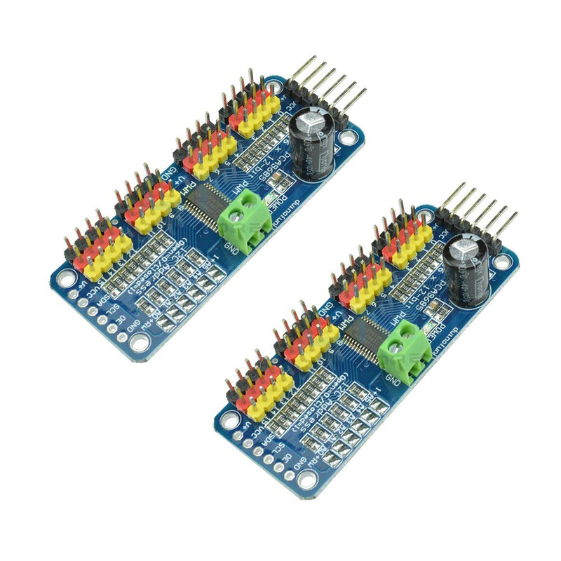PCA9685 16 Channel 12-Bit PWM Servo Motor Driver IIC Module for Arduino Robot Pack of 2