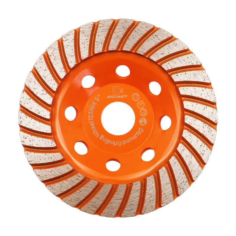 [Australia - AusPower] - Diamond Cup Wheel 125 mm - BRSCHNITT Welded Double Row Diamond Cup Grinder Grinding Wheel for Concrete Masonry Granite Marble Natural Stone 1 125mm 