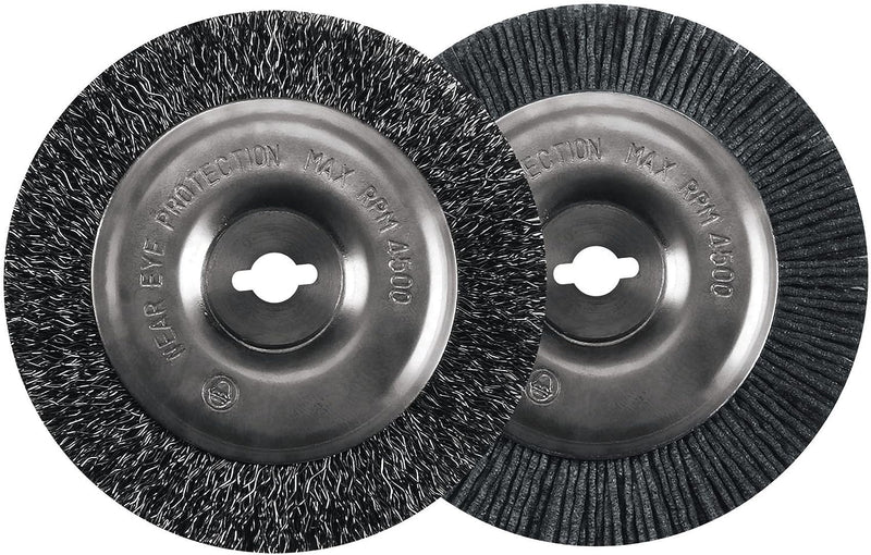 Einhell Original Joint Brush Set, Diameter 100 mm | For electric and battery joint cleaner BG-EG 1410, GC-EG 1410 & GC-CC 18 Li | steel brush | nylon brush