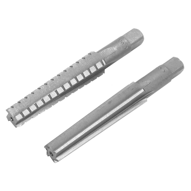 MT2 Reamer, 2 Pieces Fine/Coarse Reamer Set, Cylinder Shank, Hand Reamer, HSS Morse Taper Reamer, Tapered Machines, Reamer Taper Cutter for Drilling Processing, 1.5 x 12.5 cm