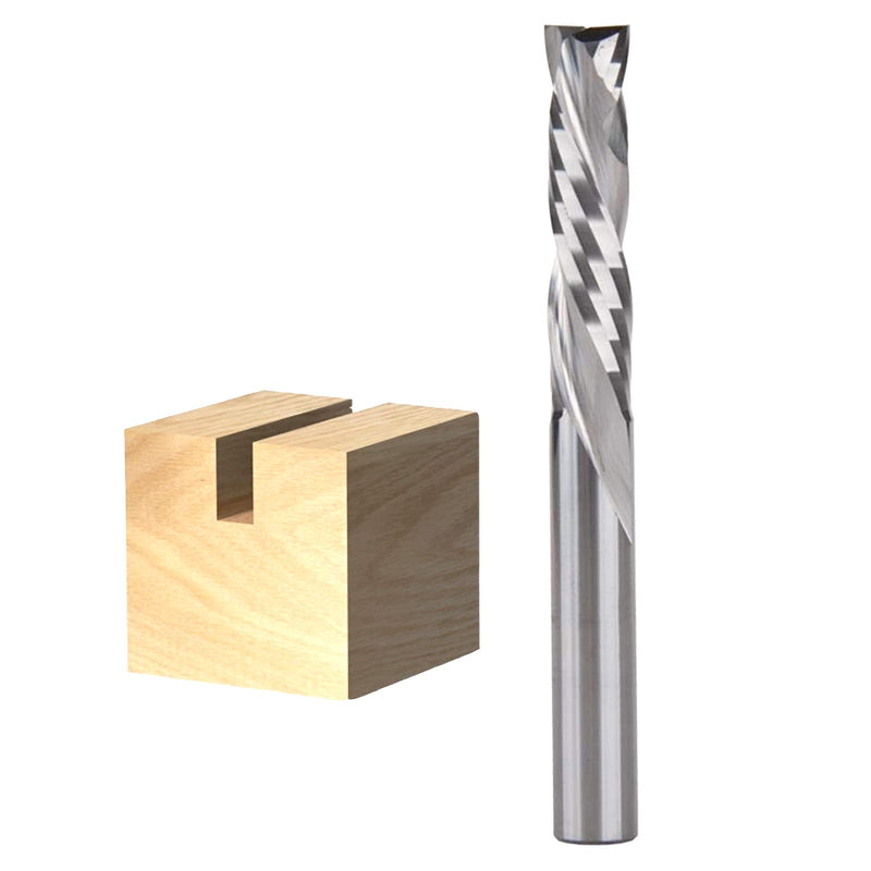 [Australia - AusPower] - Sinoprotools Spiral Groove Cutter 8 mm Shank/Solid Carbide End Mill / 45 mm Cutting Length Spiral Cutter / CNC Milling Cutter for Router / Compression Cutter Double Flute for Wood (2 + 2 Flutes) 8x45x100mm 