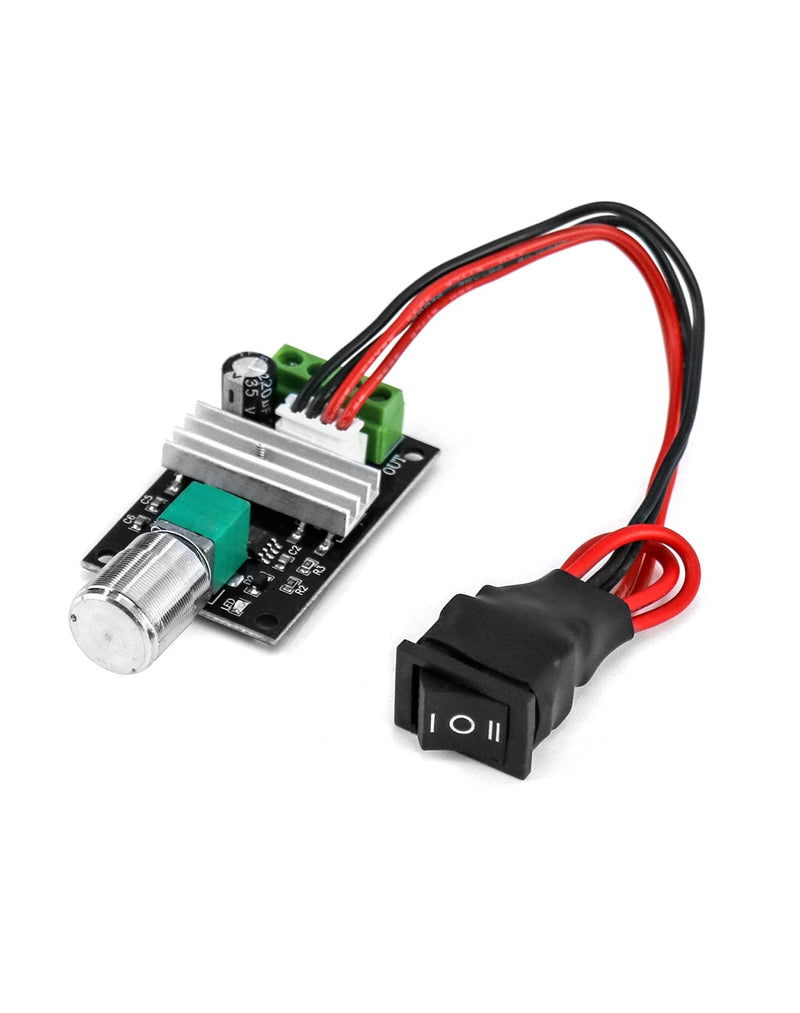 [Australia - AusPower] - QWORK 1203BB 6V 12V 24V 3A 80W DC Motor Speed Controller (PWM) Adjustable Reversible Motor Driver Switch 